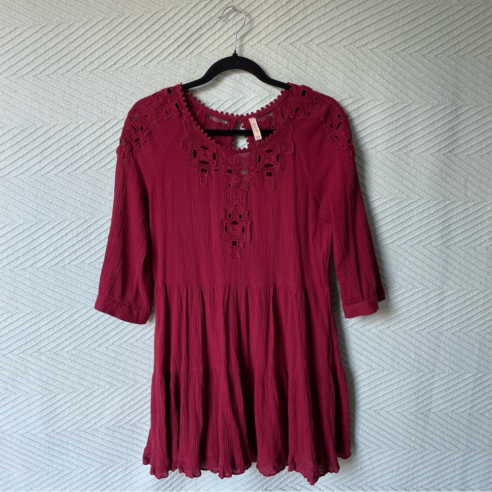 Free People Dark Red Mini Dress